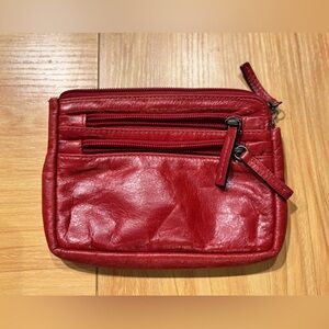 Red Leather Tano Wallet Coin Purse
